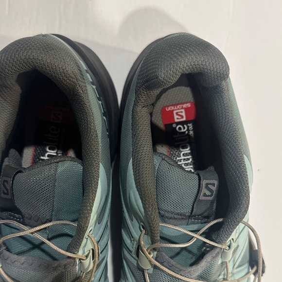 Salomon Speed Cross 5 hiking Shoes Green mint & Black bungee laces ortholite - Picture 7 of 8